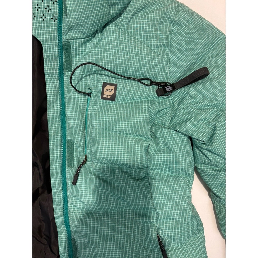 Orage Puffer Ski Jacket Feather Down Fill  Prime 20  Women's Medium Aqua No Hood - Picture 13 of 16